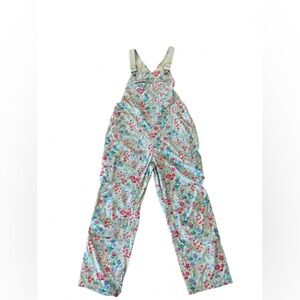 Duluth Trading Co Womens Gray and Pink Floral Patterned Overalls Size Large X 31